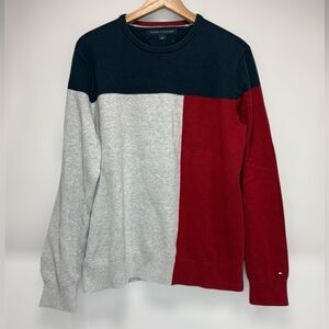Tommy Hilfiger Men's Colour block Crewneck Sweater - Navy, Gray, Red